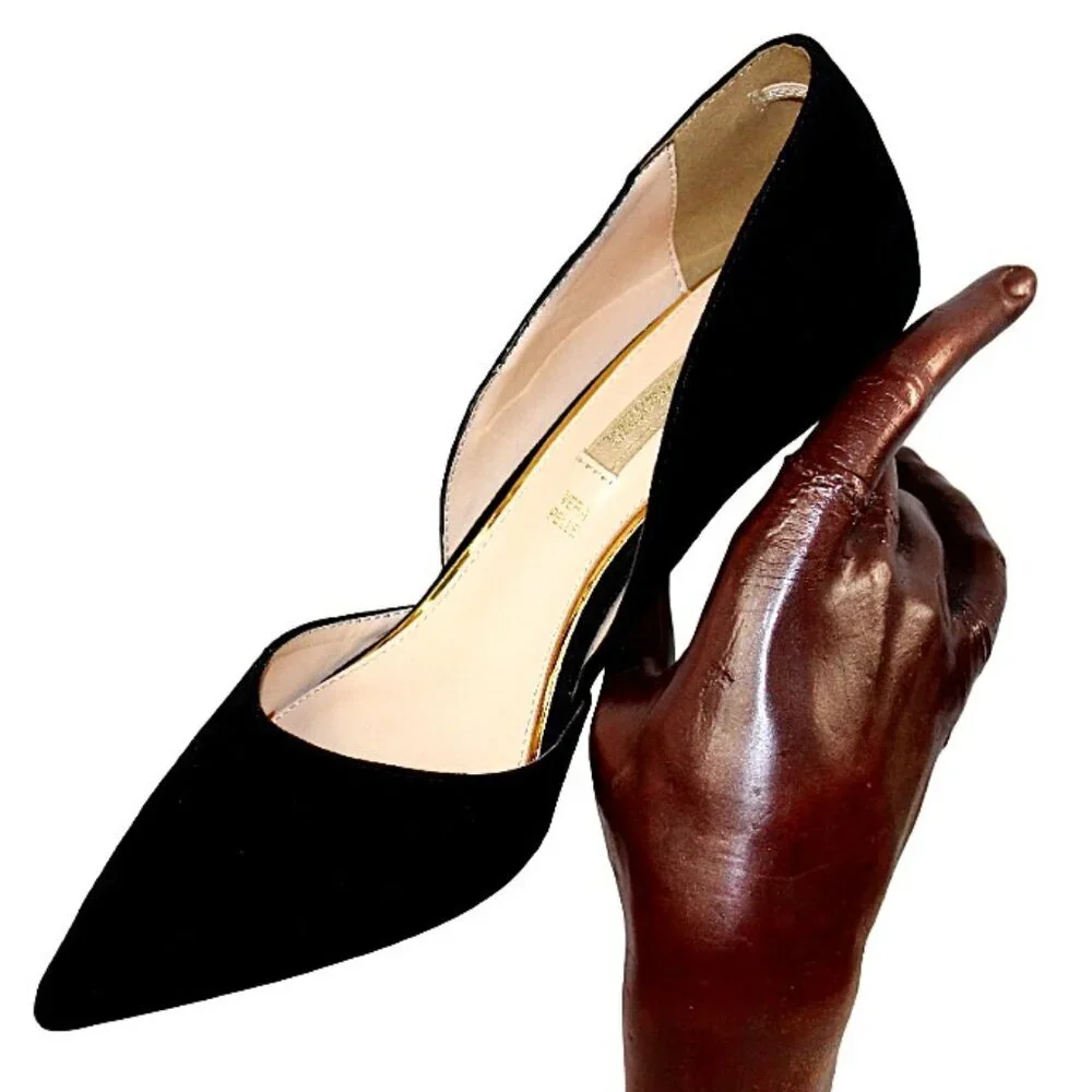 Lavorazione Artiginale Black Suede Stiletto Pump, Size 40 (US 9)